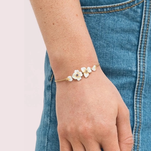 $78 Kate Spade precious pansy slider bracelet - Gift Boxed - Picture 2 of 10